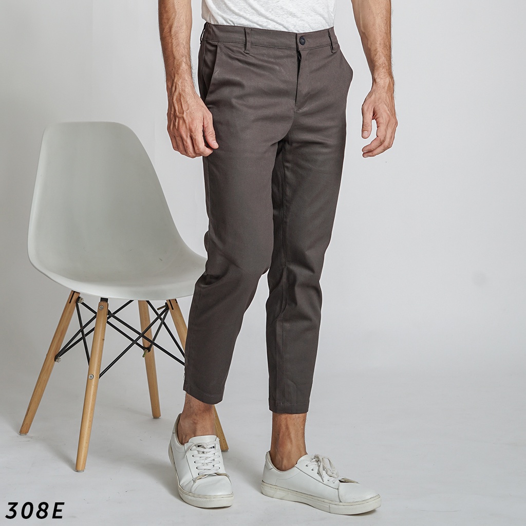 HSRM Celana Gallen Ankle Pants Dark Grey 308 E | Celana Chinos Ankle Pants Slimfit