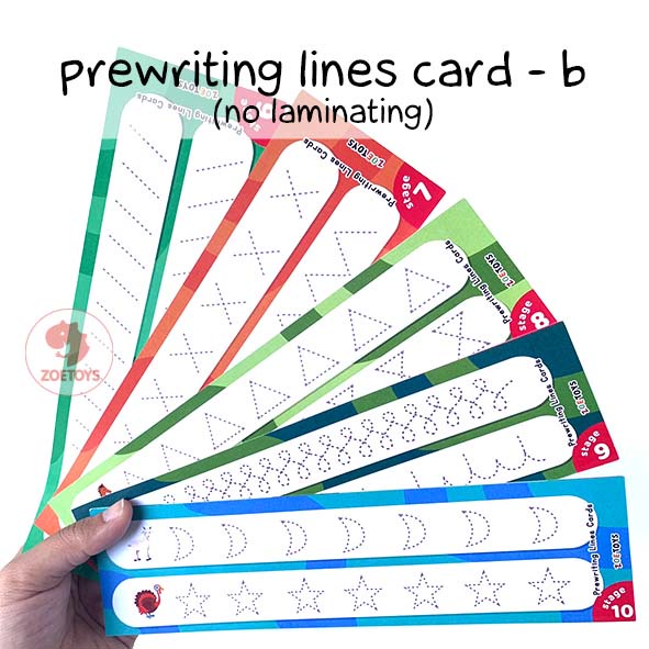 Zoetoys Prewriting Lines Card | Belajar Persiapan Anak Siap Menulis Reusable Laminasi | Latihan Writing Line Pattern Pola Garis Flash Card Wipe and Clean Kartu Aktivitas Belajar Menulis Tracing untuk PAUD | Mainan Edukasi Anak