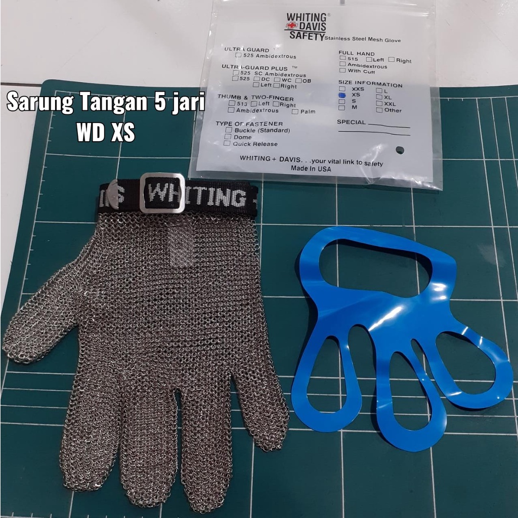 Sarung Tangan Baja 5 Jari - Whiting Davis Stainless Metal Glove