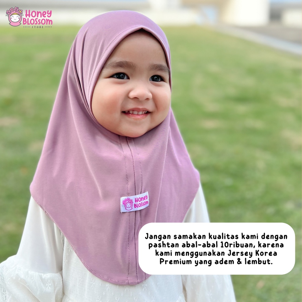 HoneyBlossom - Jilbab Anak Bayi Perempuan 0-7 Tahun  / Bergo Anak Daily Jersey Import