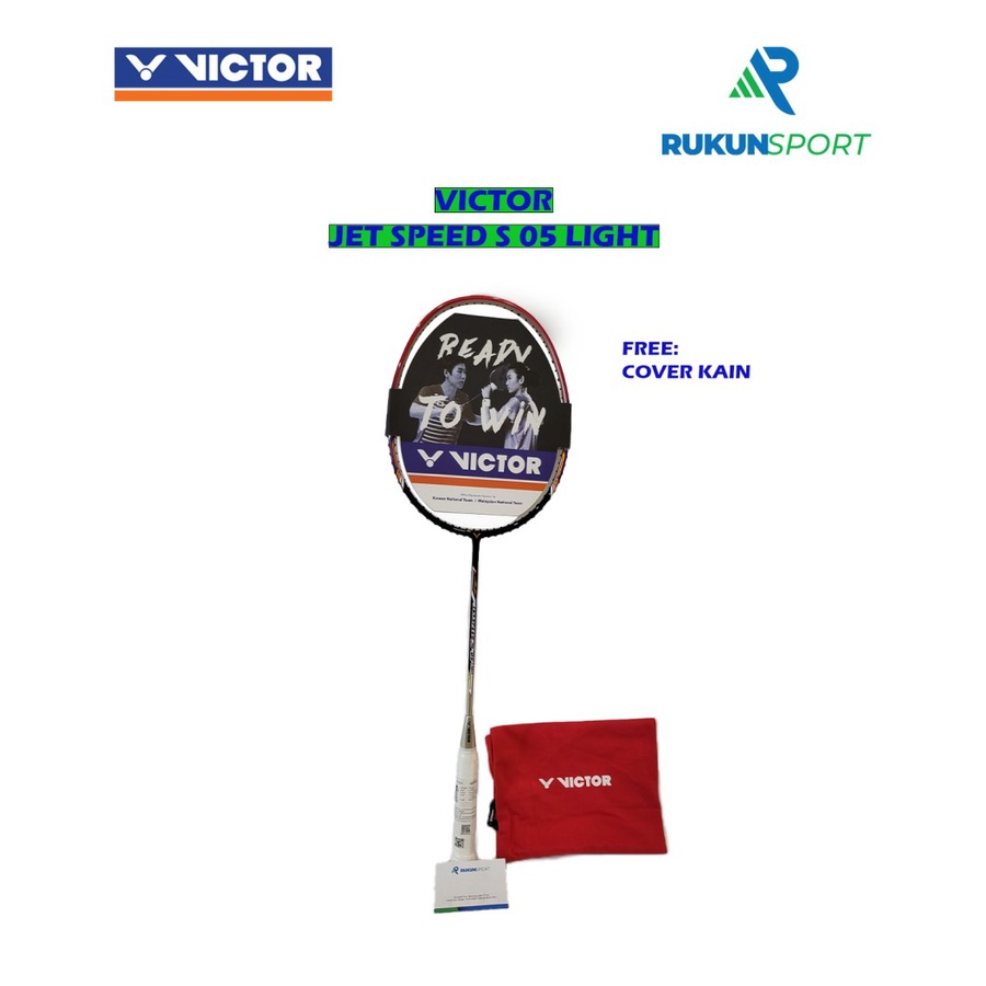 Raket Badminton VICTOR JETSPEED S 05 LIGHT (Free : Cover kain merah)