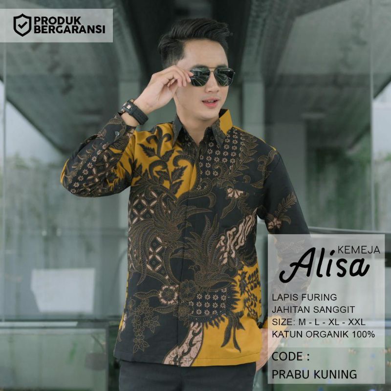 Kemeja Batik Prabu Kuning Lapis Furing
