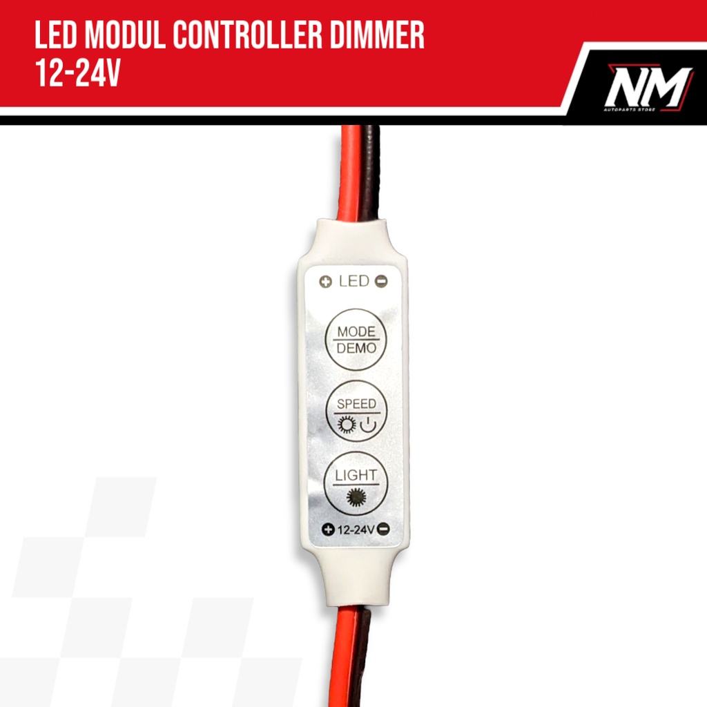 Led Dimmer Controller 12-24V Modul Kedip Strobo Lampu Strip Kolong Mobil Motor