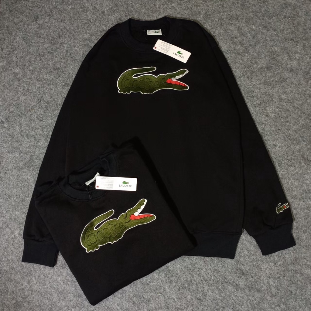 Crewneck Lacoste Bordir Premium / Sweater Lacoste Basic Logo / Sweateshirt Lacoste Bordir Full Tag&L