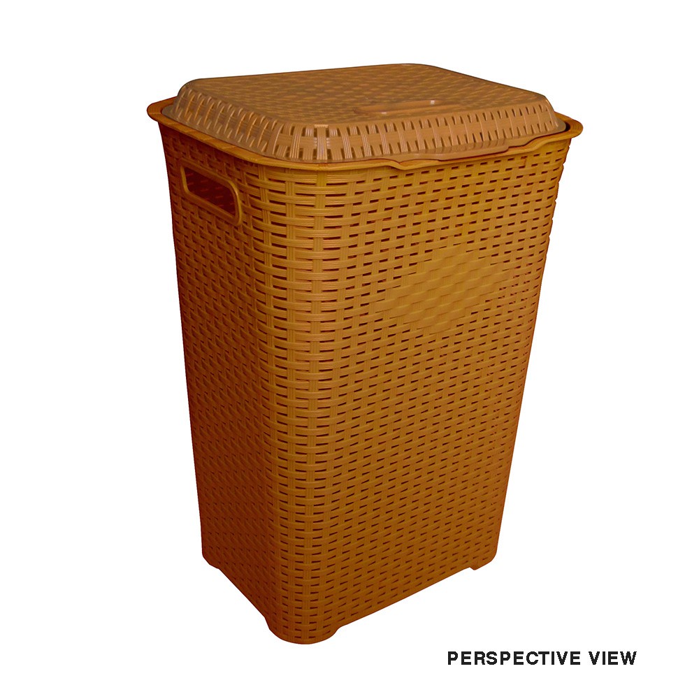 Keranjang Baju Kotor/ Laundry Basket Modern Minimalis Motif Rotan CRB800/ BONUS PAKING BUBBLE WRAP