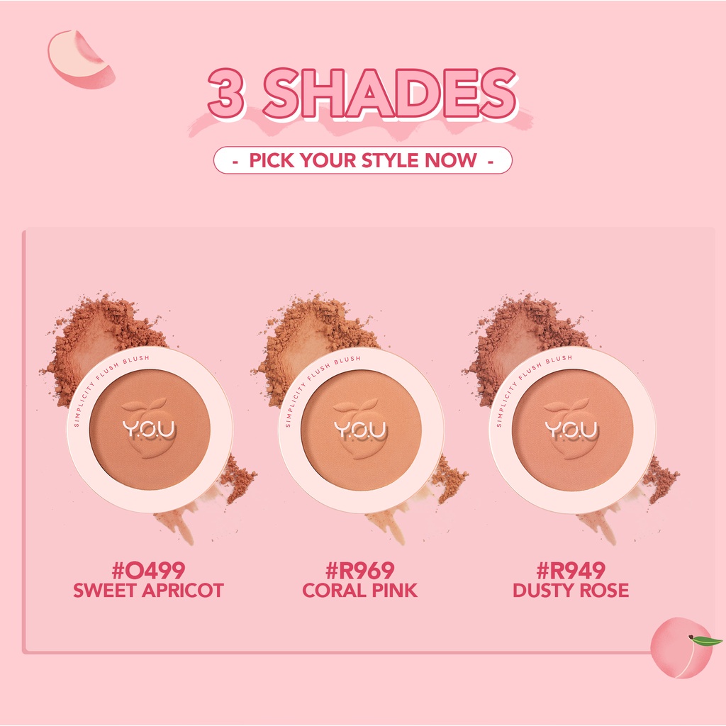 YOU Simplicity Flush Blush | Natural Face Cheek | Pigmented Powder Blush On ( YOU MAKEUPS OFFICIAL STORE )