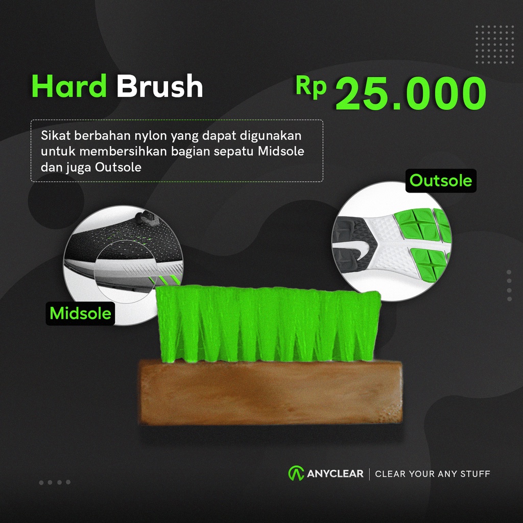 ANYCLEAR Hard Brush | Sikat Sepatu | Sikat Sepatu Hard | Sikat Cuci Sepatu | Shoe Brush