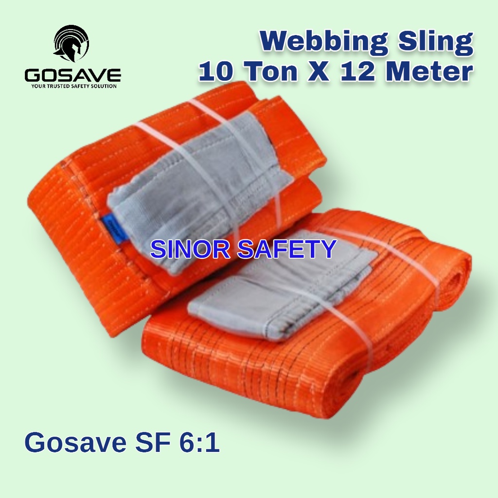 WEBBING SLING 10 Ton x 12 Meter Tali Pengikat Pengangkat Safety