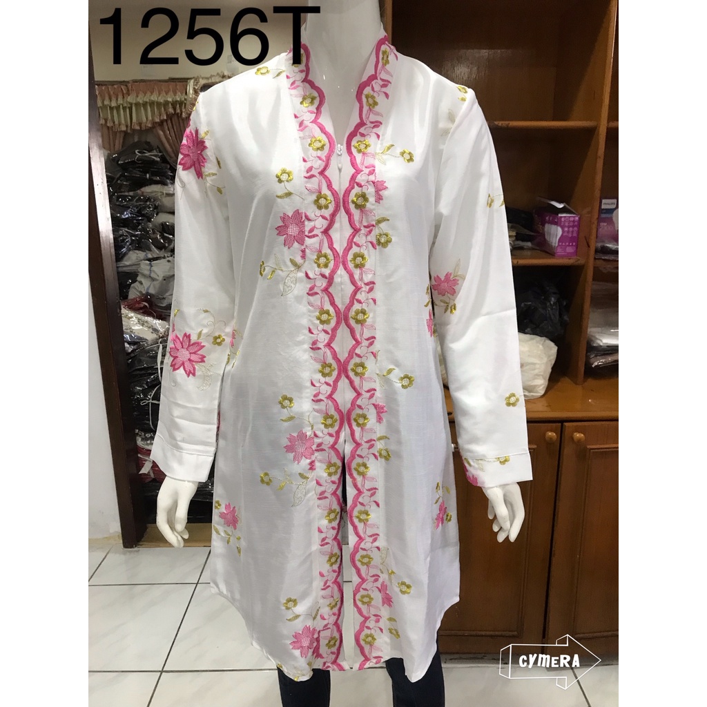 tunik alexuez bordir premium putih/tunik lengan panjang /pakaian wanita alexuez premium