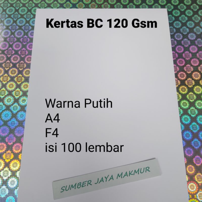 

Kertas BC 120 Gsm inkjet - 100 Lembar