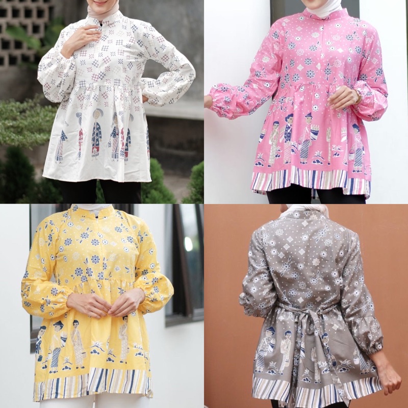 Atasa batik bu tejo/ blouse batik bu tejo/atasan batik mbok jamu/ batik wanita modern/ batik mbok ja