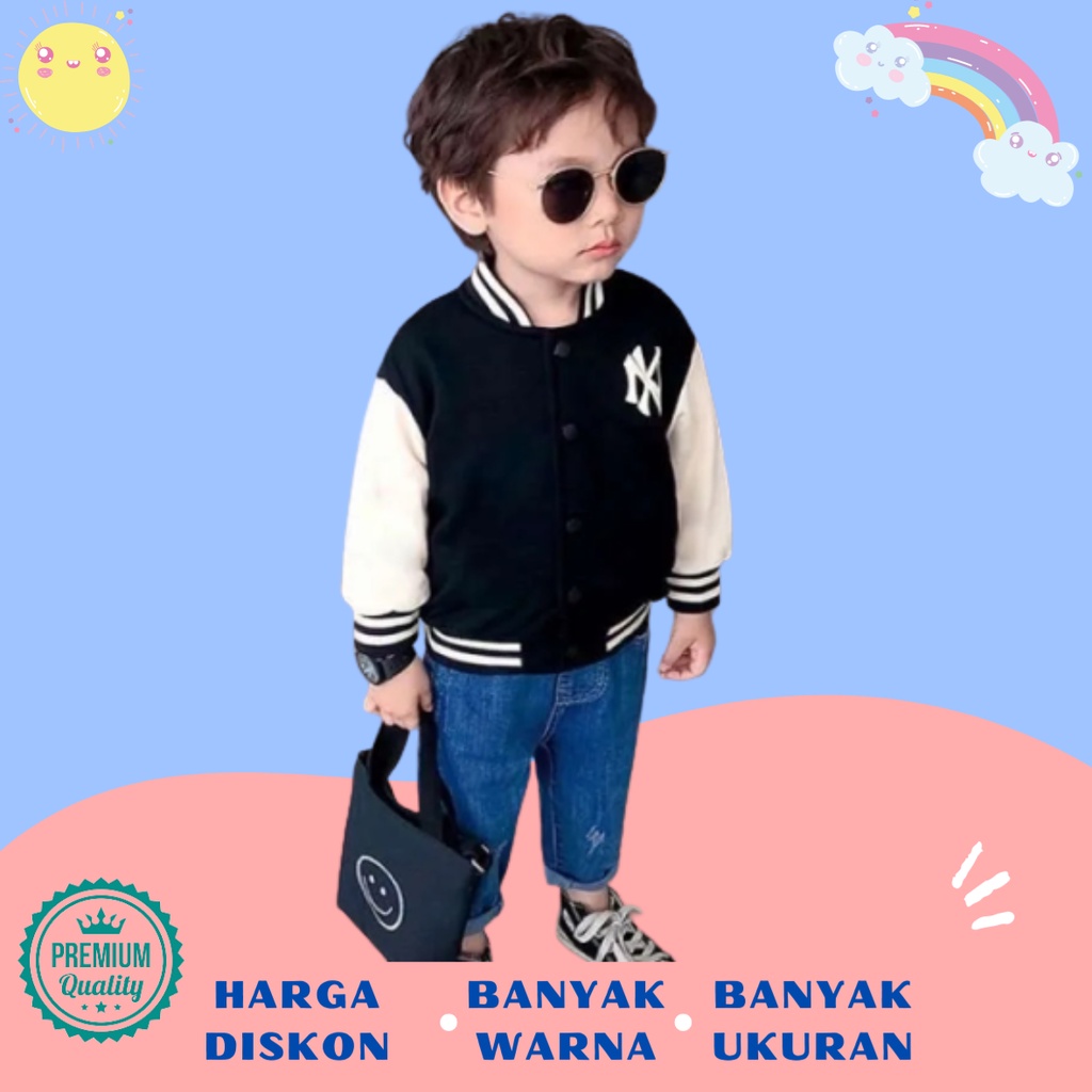 Jaket Zipper Ziper Bomber Varsity Jacket Dewasa Remaja Tanggung Perempuan Laki-Laki Cowok Cewek Pria