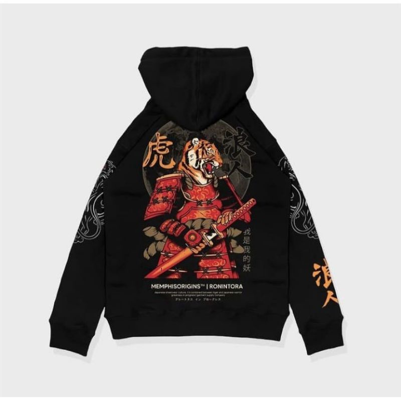 Sweater Hoodie jaket Memphis Origins Ronin Tora Bahan Katun Tebal Termurah