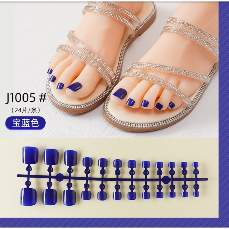 24pcs Kuku Palsu Kaki Fashion Wanita Kuku Jari Kaki Fake Nails  Kode J1001-J1016