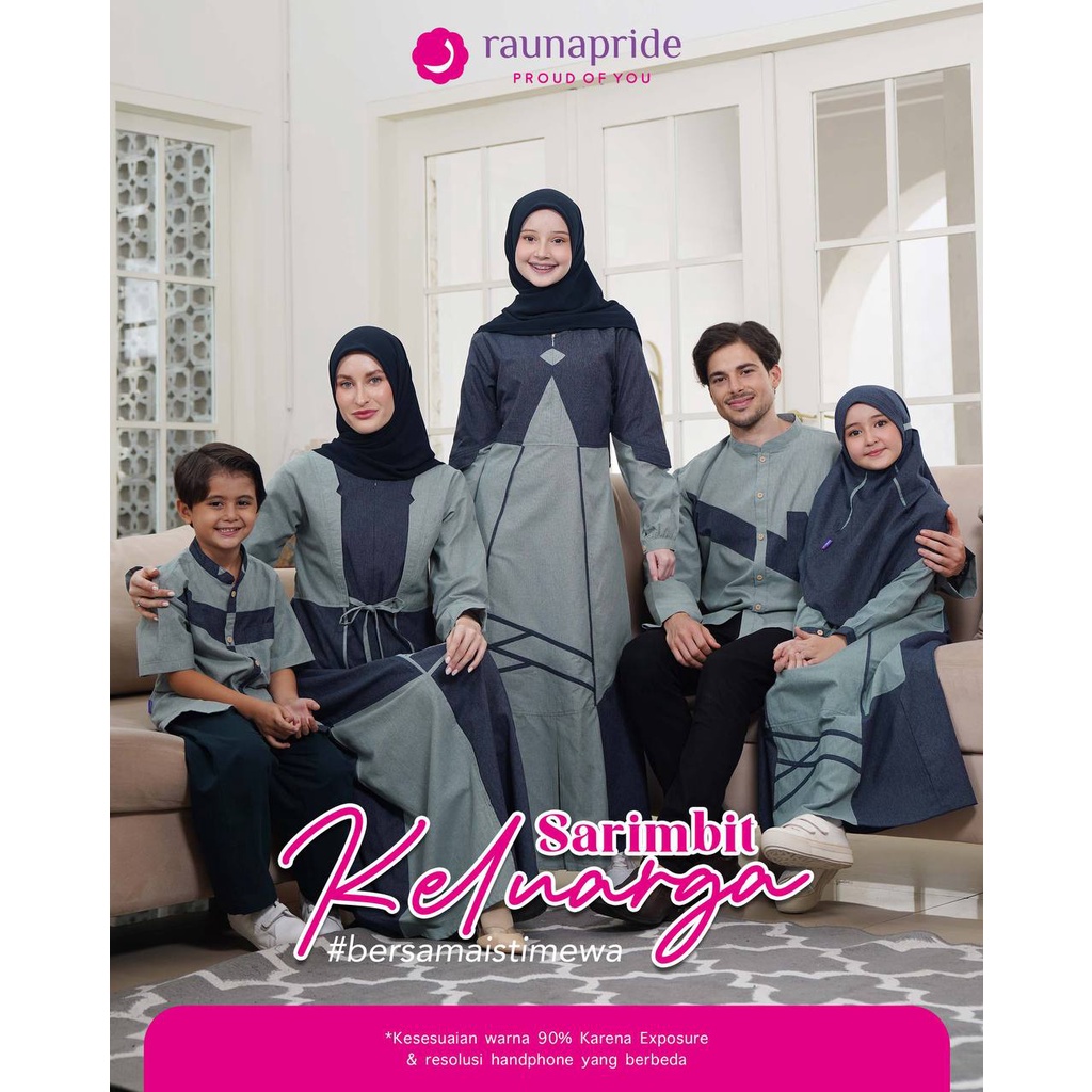 ( Sarimbit Rauna Sarimbit 08 Navy )  Gamis Dewasa Rauna RGF 08 Koko Rauna RKF 08 Koko Anak Laki laki