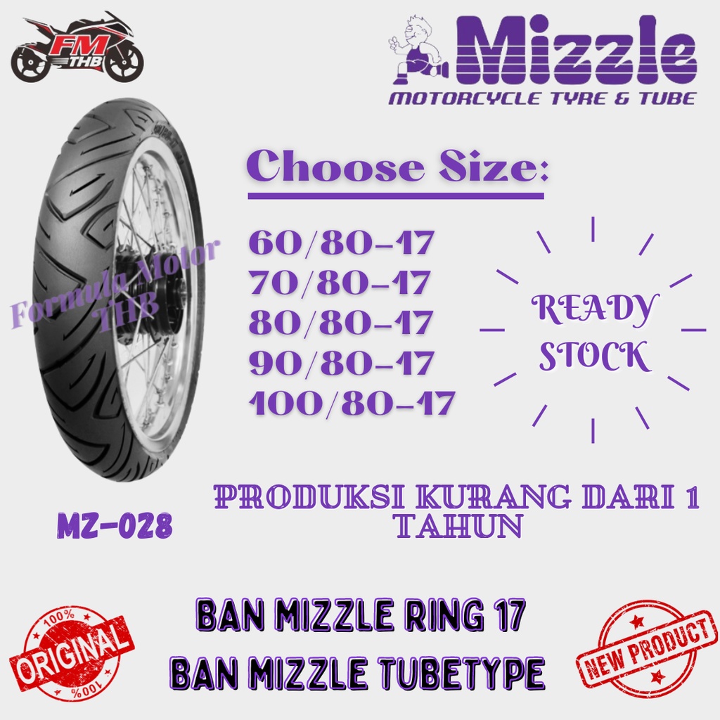 Jual Ban Mizzle Mz Mz Tubetype Pilih Ukuran Ban Motor Ring