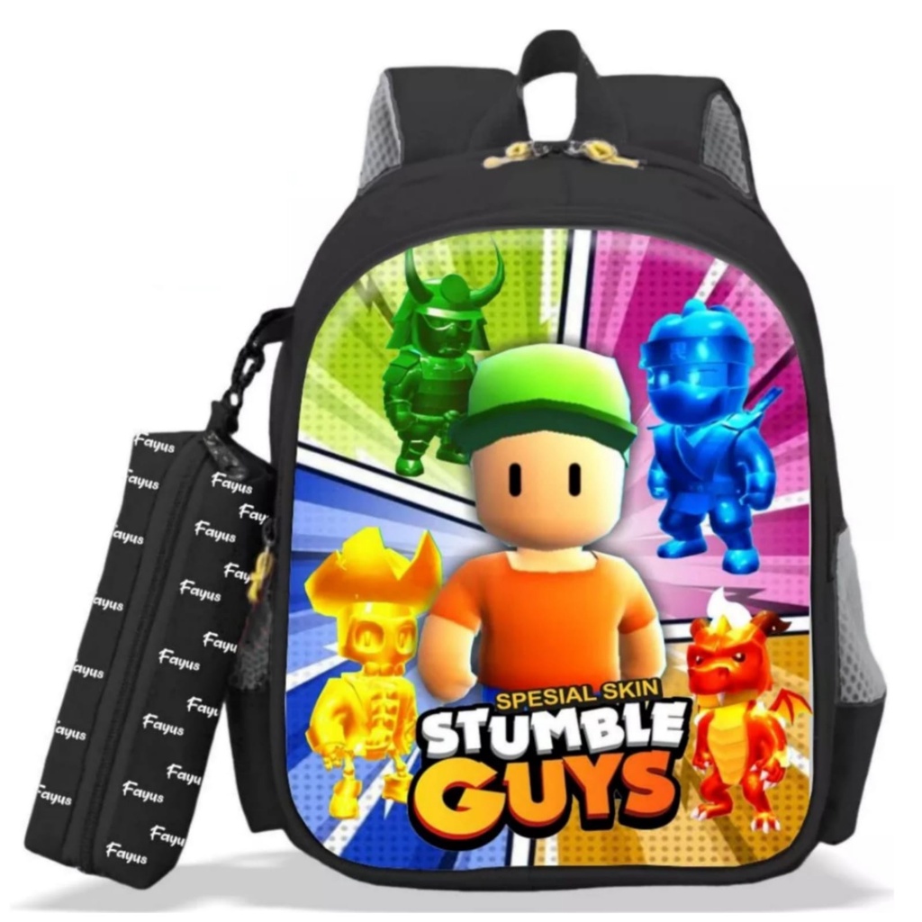 tas anak stumble guys(free jam led dan botol) - tas ransel sekolah anak sd laki - tas anak cowok