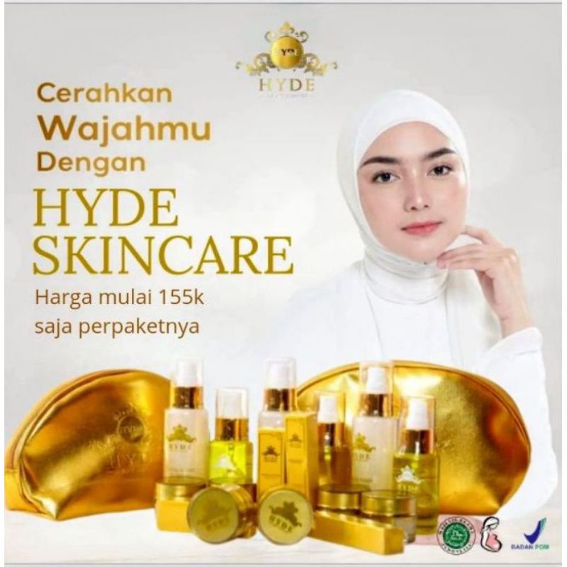 PAKET WAJAH HYDE SKINCARE,BEBAS JERAWAT BRUNTUS KUSAM,MENGGLOWINGKAN