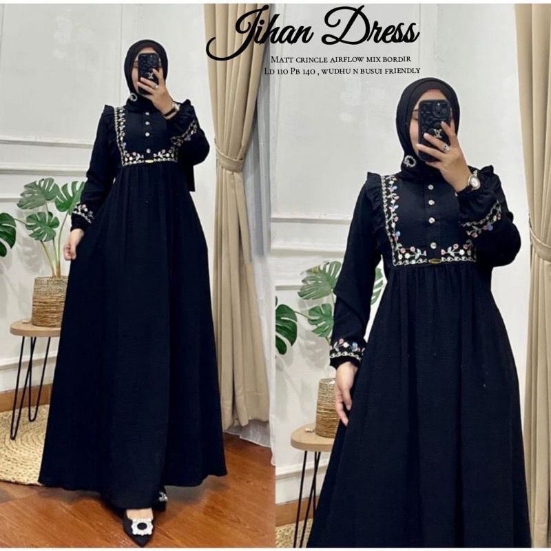 DRESS MUSLIM, Fashion Muslim, baju wanita, dress, gamis, Baju gamis, fashion wanita, Jihan Dress