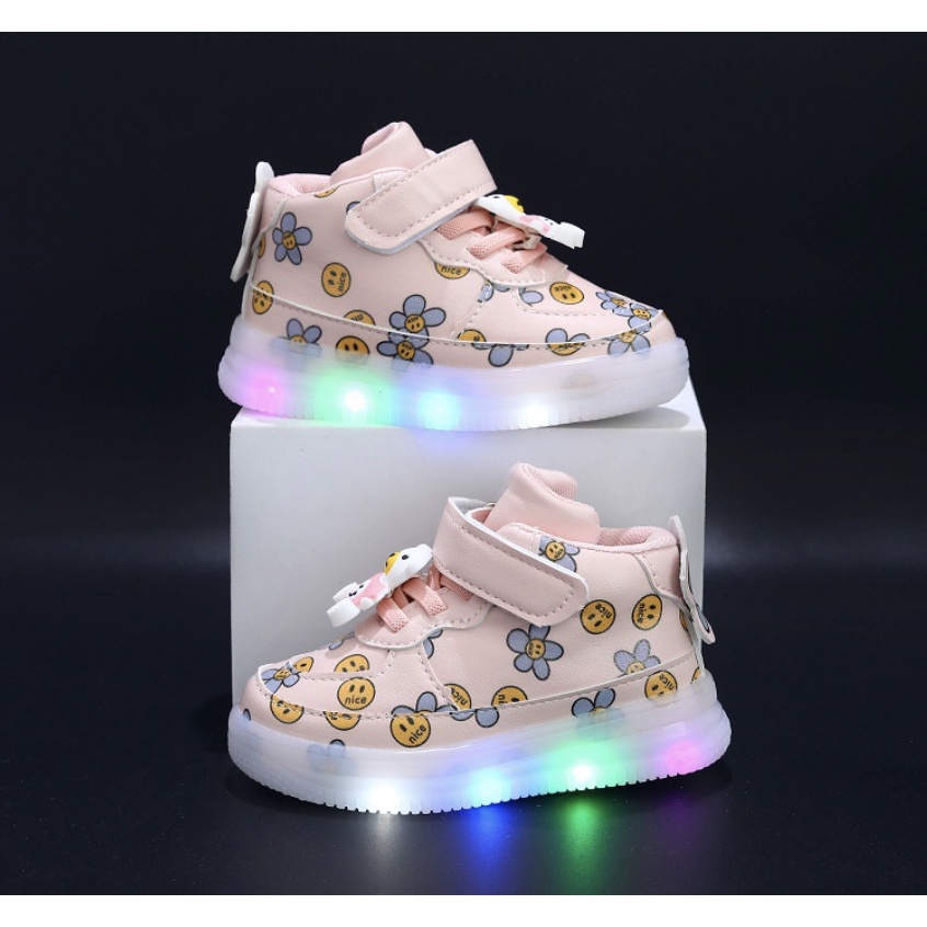 babyfit BEAR DOLL sepatu sneakers anak perempuan lampu led kids shoes import gs-0515r