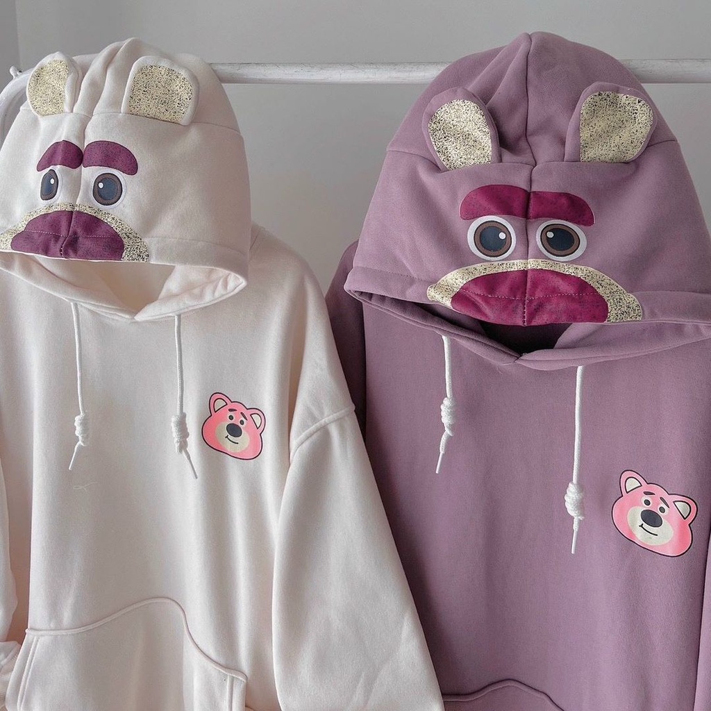 SWEATER HOODIE BEAR CUTE OVERSIZE / SWEATER HOODIE WANITA OVERSIZE