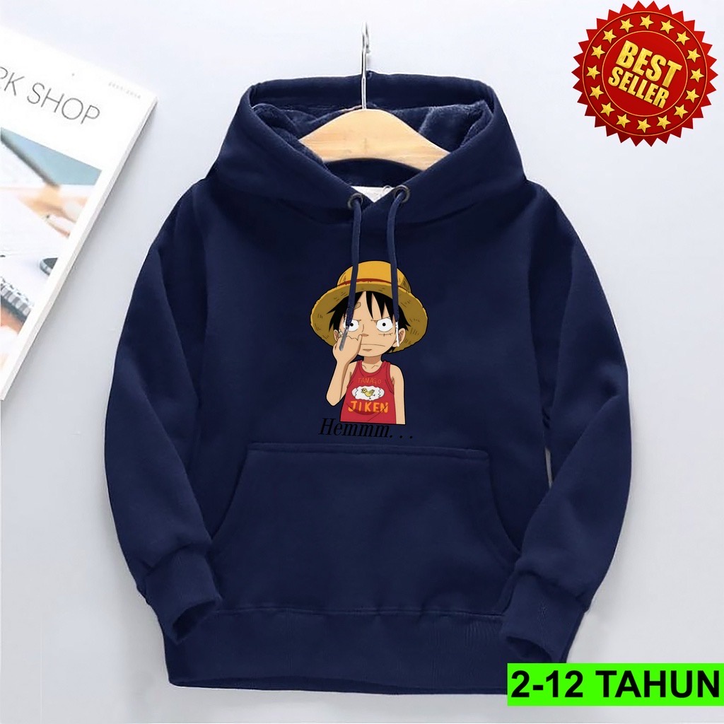 ONE PIECE JIKEN Jumper Hoodie Anak II Jaket Hoodie Anak ANIME II Sweater Hoodie Kids Size M - XL ( Laki Laki &amp; Peremepuan )