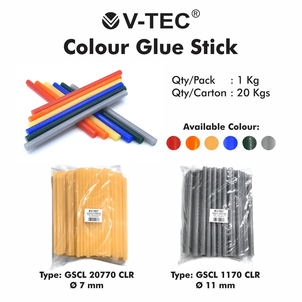 

V-TEC Glue Stick Type GSCL 1170 CLR (P=20cm, D=11mm)