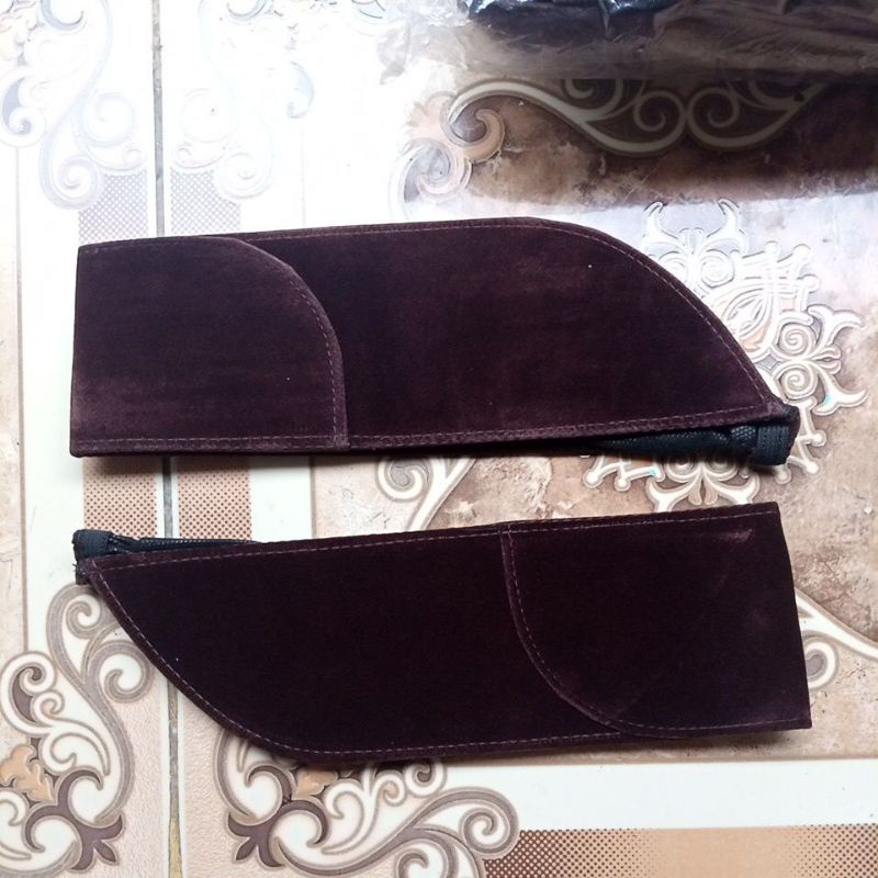 peci pembina pramuka putri coklat bludru bijian