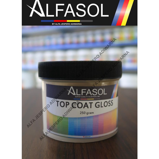Jual Alfasol Top Coat Gloss 250 Gram, Tinta Sablon Plastisol Terbaru