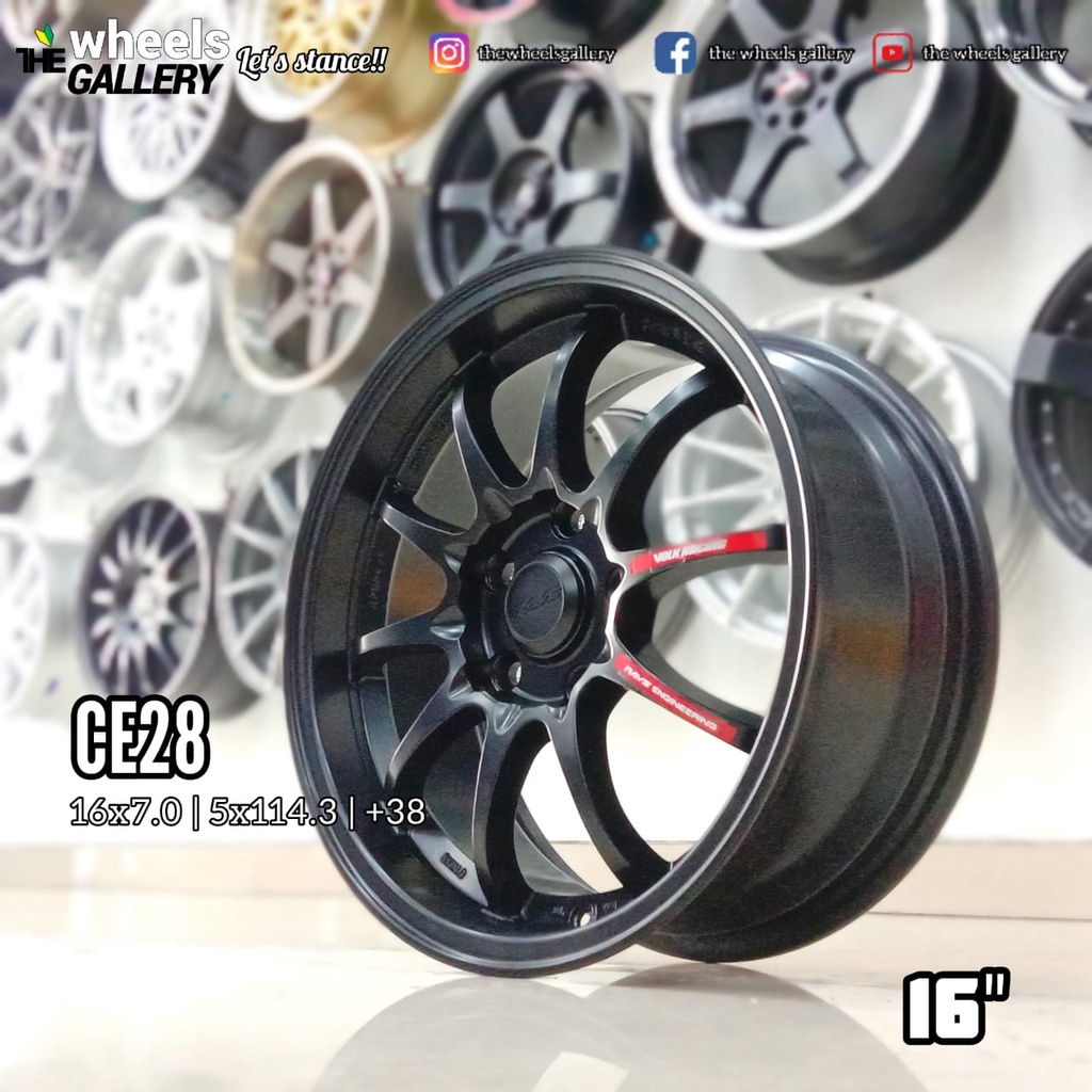 Velg Mobil JF Luxury CE28-N 16" 5x114.3 By RH Wheels - Satin Black
