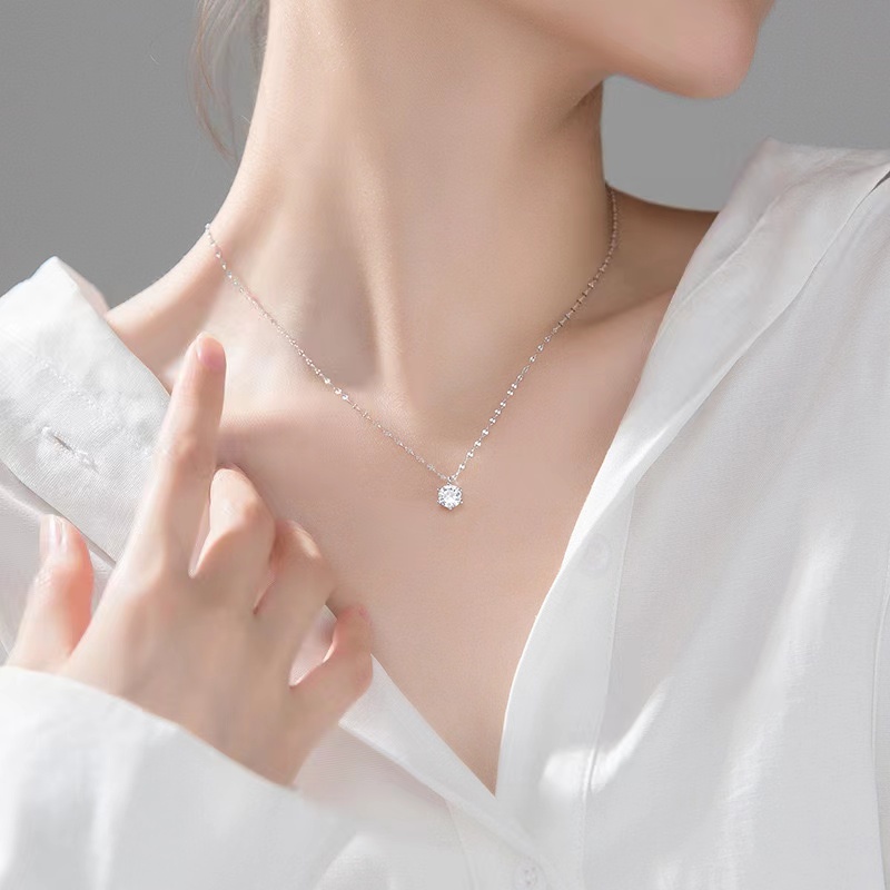 Kalung Wanita Korea Fashion Zirkon Klavikula Rantai - Necklace Women Simple Fashion Clavicle Chain