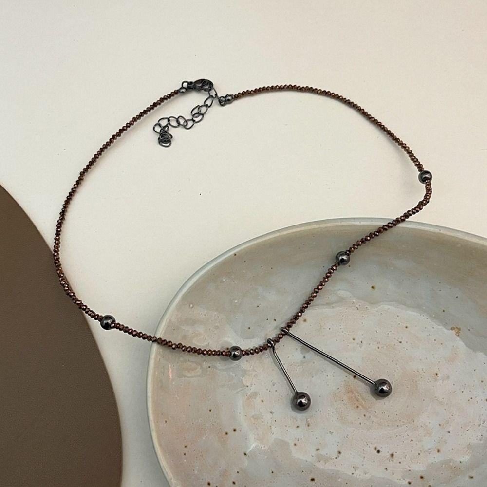 Mxbeauty Y2K Wanita Kalung Fashion Manis Halus Rantai Klavikula Buatan Kristal Niche Desain Gadis Hadiah Tembaga Sweater Rantai