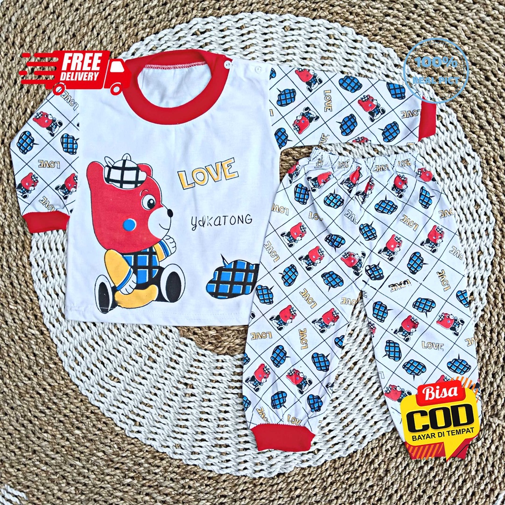 Setelan Baju Bayi Panjang 3 - 12 Bulan merk VIORI motif YAKATONG