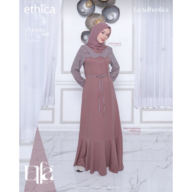 Couple Ethica 2023 Couple 165 Old Rose Gamis Kagumi 358 Koko Kahfi 252