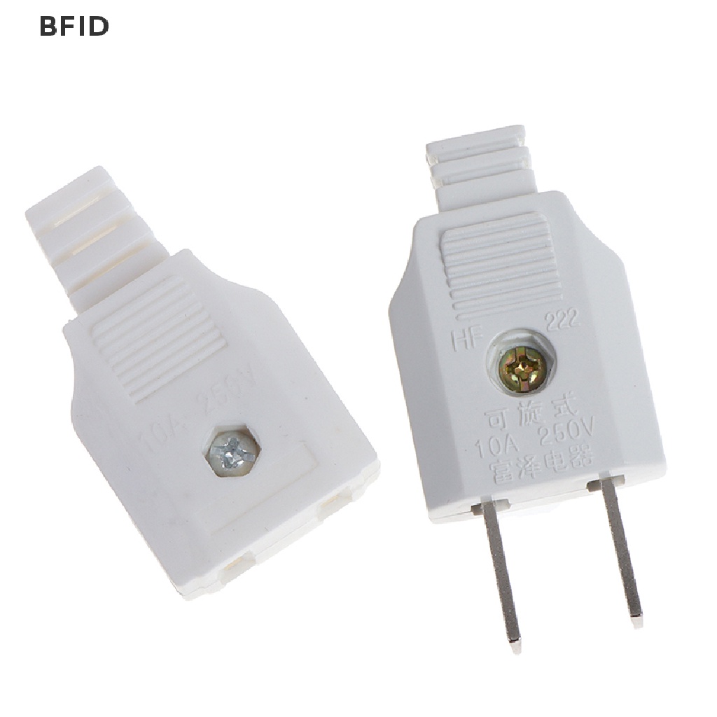 [BFID] Us 2pin Gepeng AC Listrik Power Male Plug Female Socket Outlet Adaptor Kawat [ID]