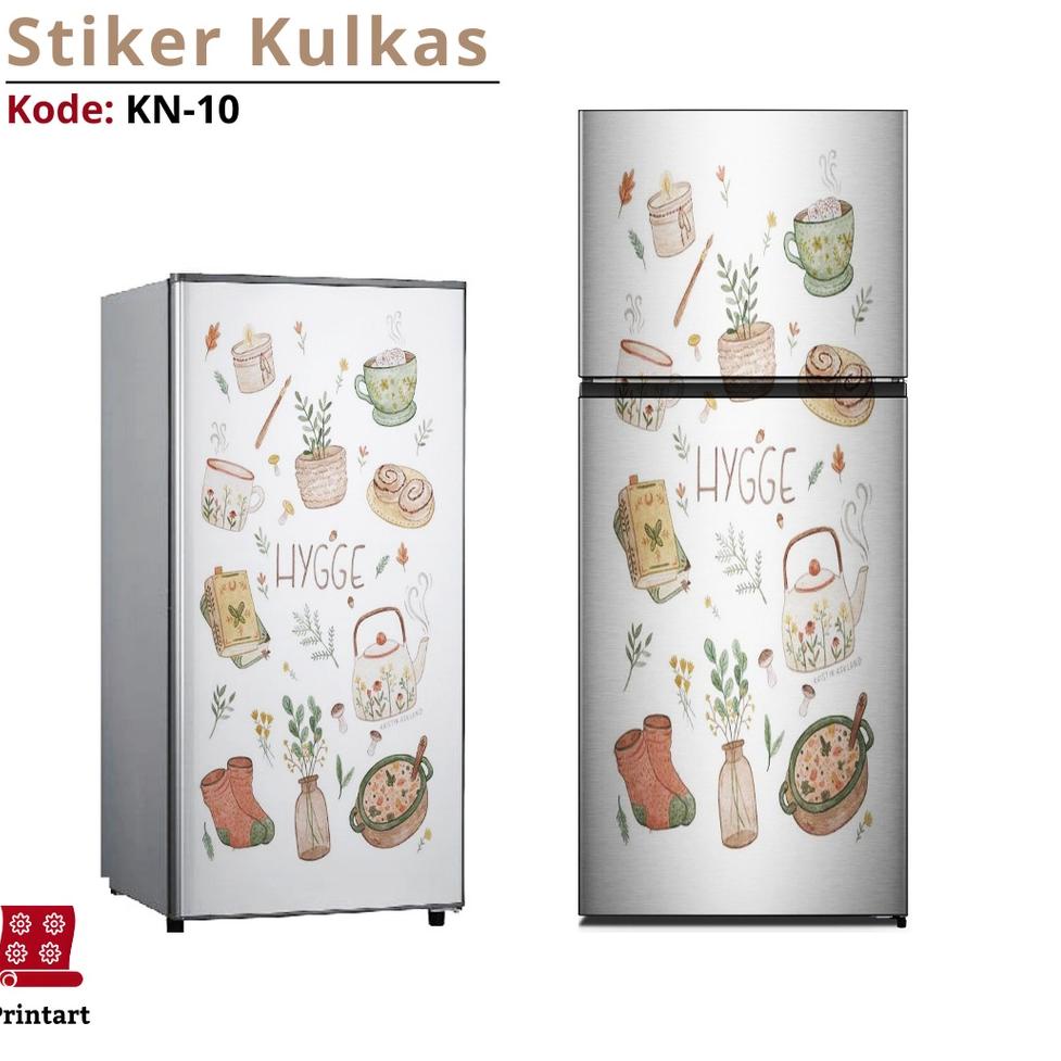 {GRD.28Ja23ᶠ} Stiker Kulkas 1 Pintu dan 2 Pintu Motif Kitchen Kode KN-10