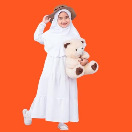 Terbaru Gamis Anak Perempuan Set Hijab Gamis Putih Anak Perempuan  Gamis Putih Gamis Remaja Gamis Pu