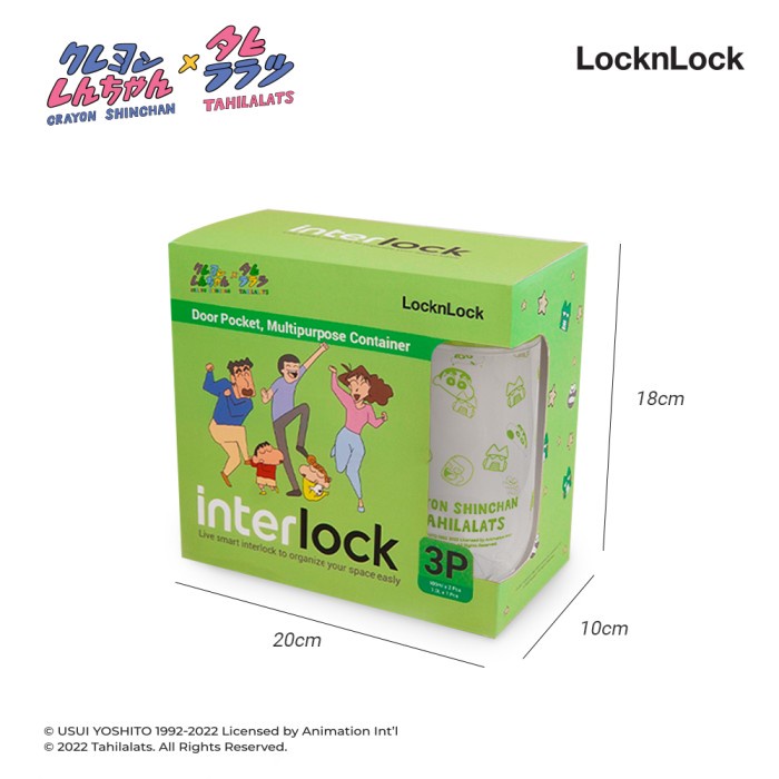 

Locknlock Giftset Toples Interlock 3P Crayon Shinchan X Tahilalats