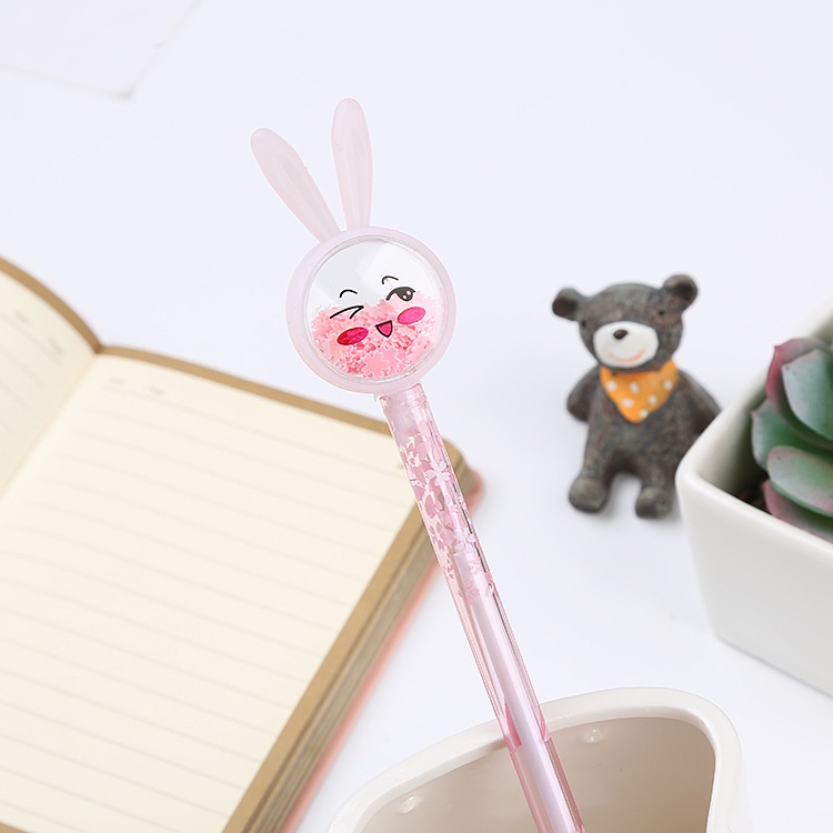 Pena Karakter Payet Gliter Bunny Lucu Black Ink Gel Pulpen Murah Gel Bolpen Gel Pastel Alat Tulis Sekolah Kantor Murah 421