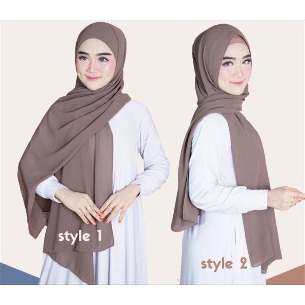 MJS 186 - Pasmina Pashmina Inner 2in1 Jilbab Hijab Pasmina Instan Diamond Bisa Bolak Balik