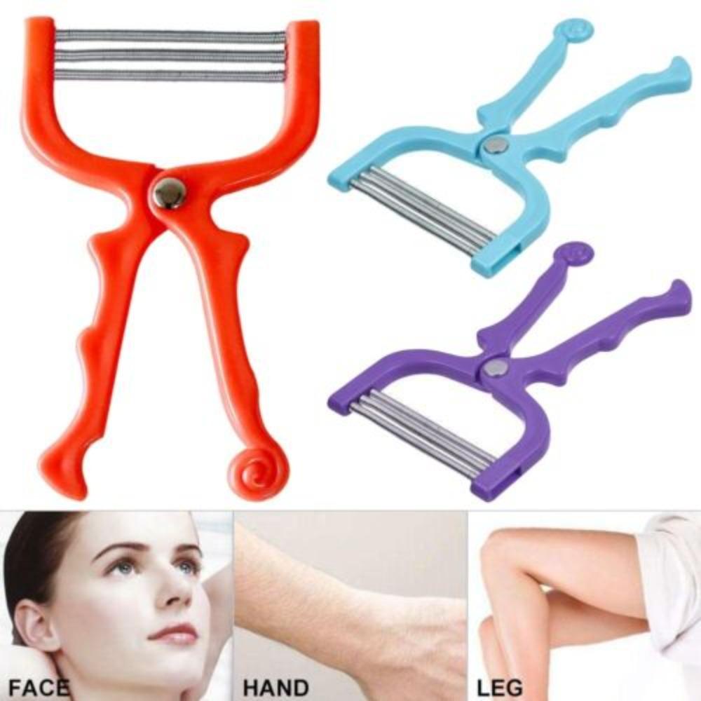 Preva 2Pcs Facial Hair Remover 3perontok Musim Semi Stainless Steel Aman Epilator Wajah Genggam