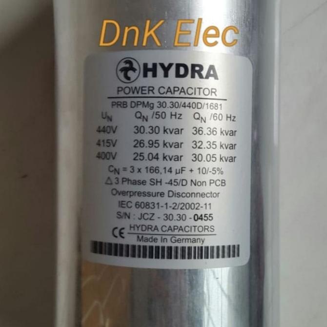Capacitor/Capasitor/Kapasitor 25Kvar//25 Kvar 400V Merk Hydra