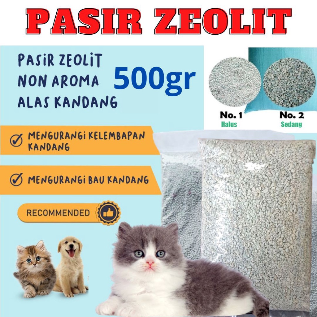 TERMURAH PASIR KUCING PENGHILANG BAU KOTORAN PASIR ZEOLIT 250 GRAM FEZONE