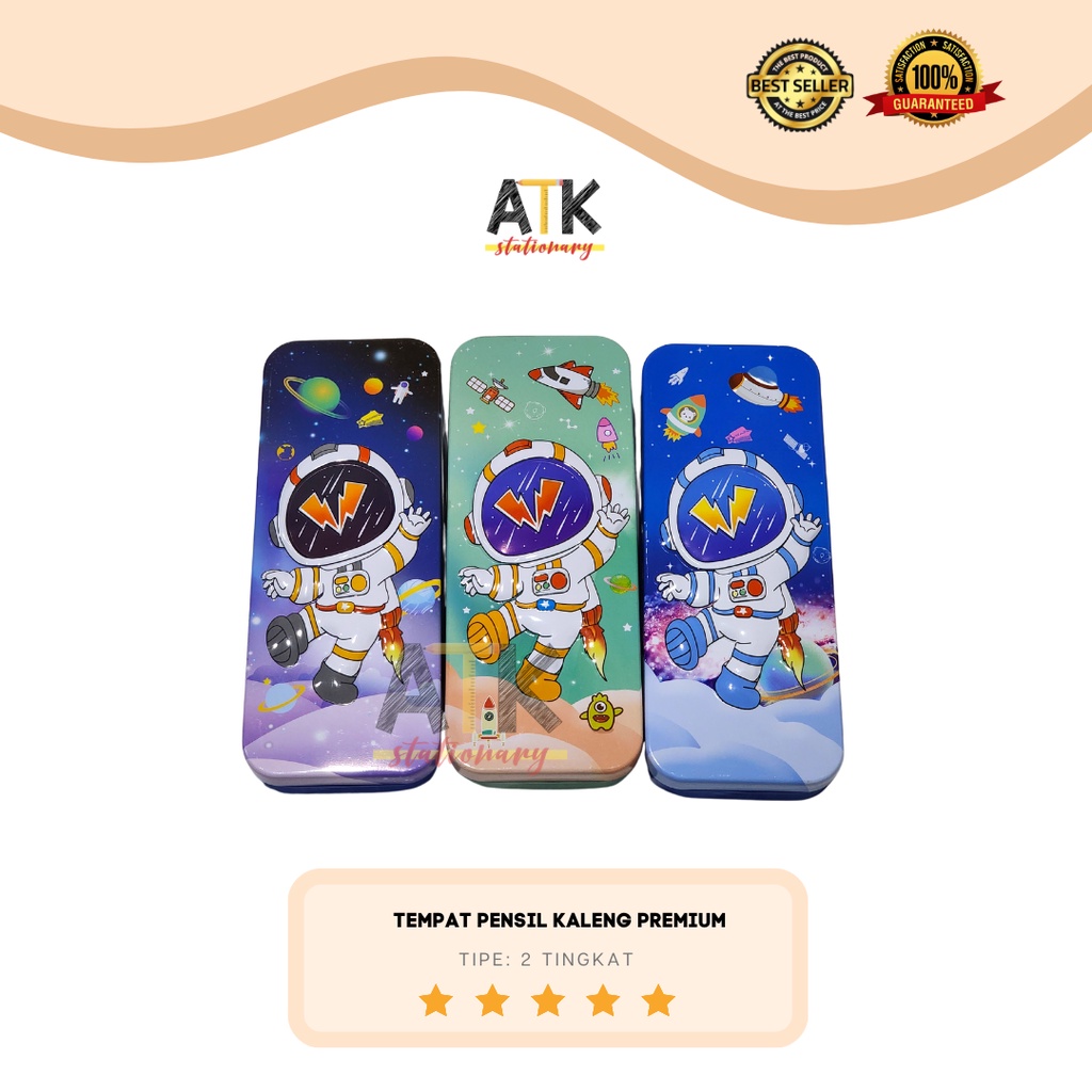 

Tempat Pensil Kaleng 2 Tingkat , Kotak Pensil Premium Case atk