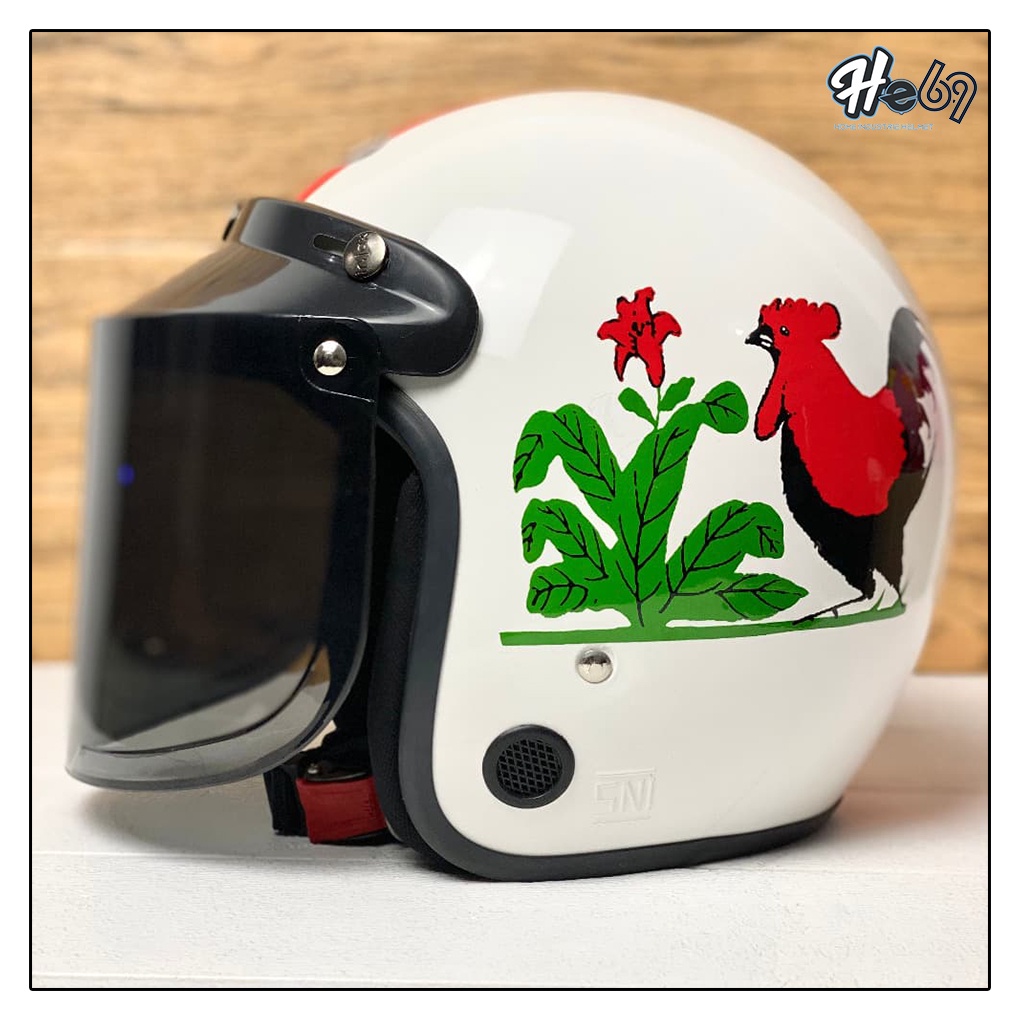 Helm Bogo Motif Ayam Jago SNI / Helm Pria Dan Wanita Dewasa COD