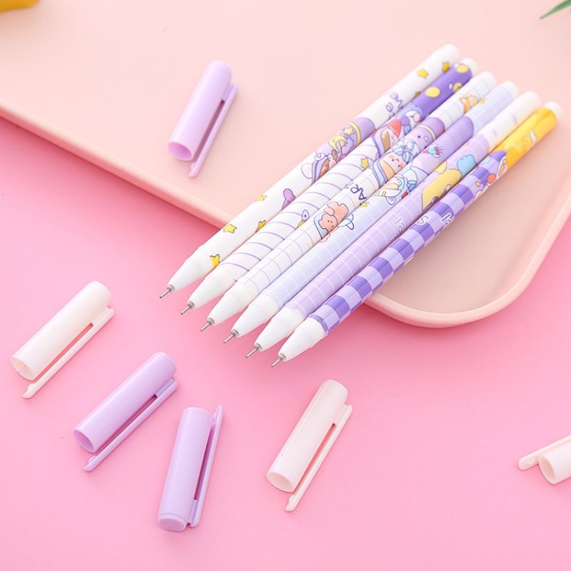 

⭐️HS⭐️Pulpen Gel Motif Cartoon Ungu Pulpen Pelajar Korea Dan Kantor Pena Lucu Import
