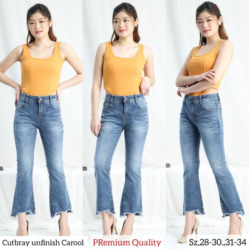 Celana Jeans Wanita Celana Jeans Cutbray rawis