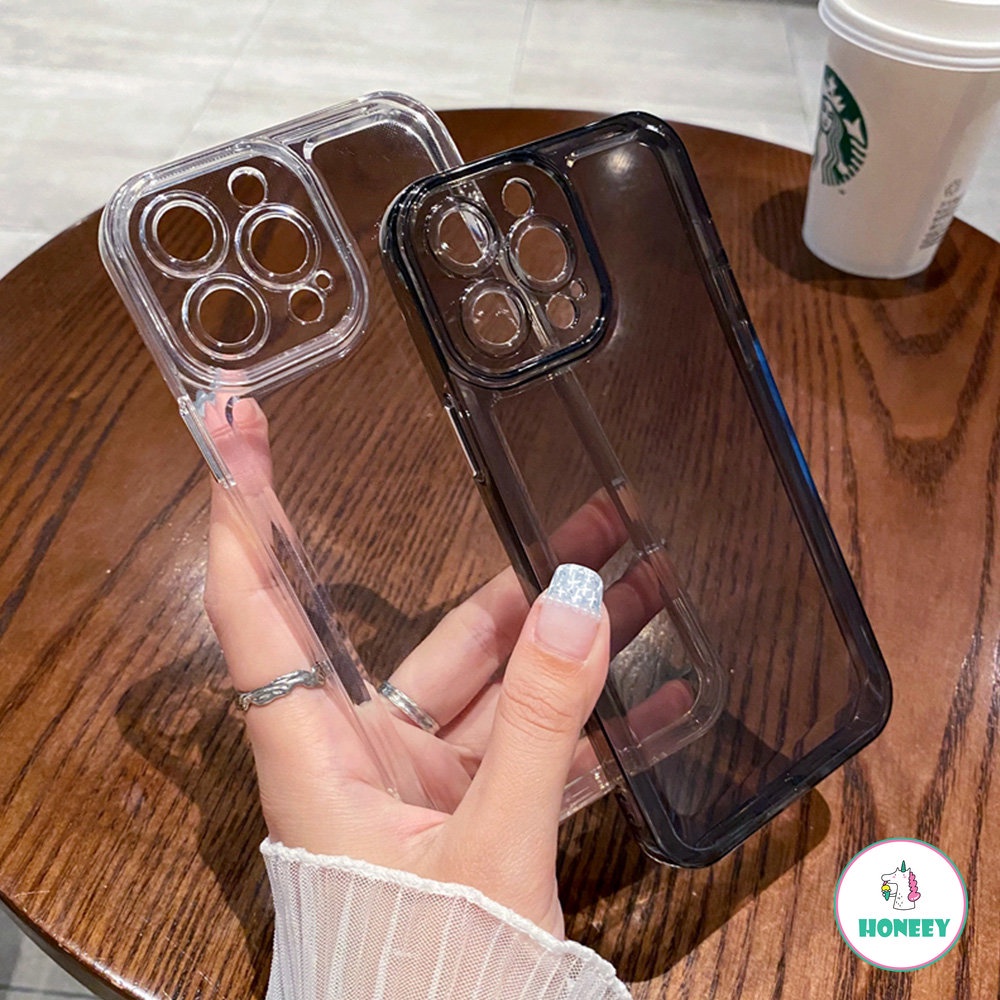 Soft Case Bahan TPU Warna Hitam Tahan Banting Tahan Debu Untuk IPhone 14 13 12 11 Pro Max X XS Max XR 8 7 Plus