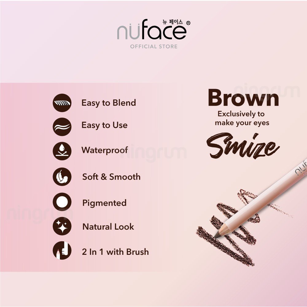 Ningrum - Nuface Eyebrow Pencil | Pensil Alis Nu Face | Brown / Black | Kosmetik Kecantikan Mata Original BPOM - 8504