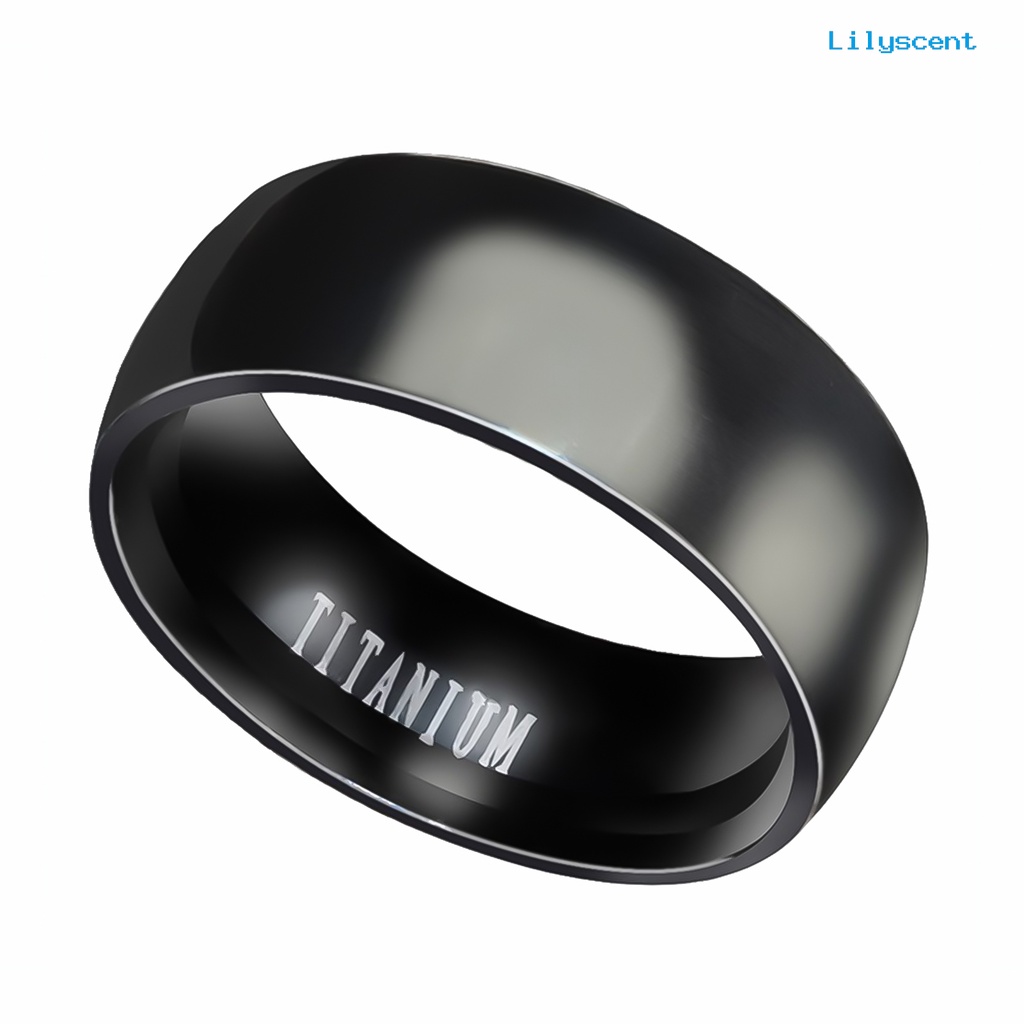 [LS] Cincin Pita Lebar Kreatif Bahan Titanium Steel Warna Solid Aksesoris Perhiasan Untuk Pria